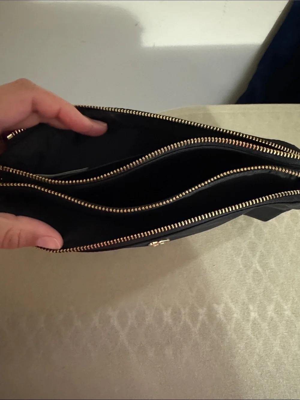 lululemon athletica Black Wristlet Clutch with Gold Accent